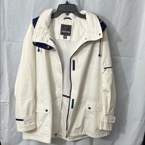 Pacific Trail White and Navy Raincoat